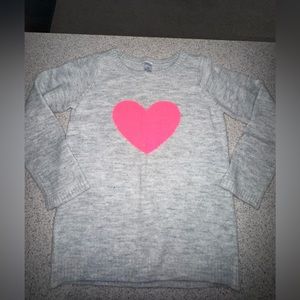 Carter’s girl Grey soft sweater with a pink heart size 10